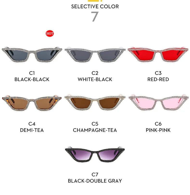 The Diamond-Set Cat-Eye Sunglasses– Trendy Fashion