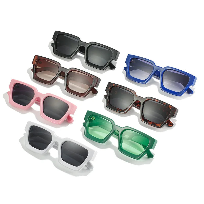 Colourfull Popular Square Sunglasses – Retro Tinted