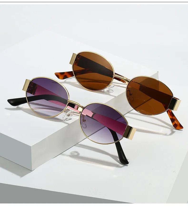 Luxury Metal Sunglasses – Unisex Oval Fashion Shades